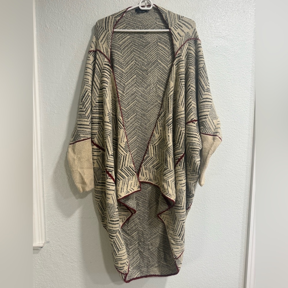 Vertigo Oversized Open Front Long Knit Cardigan Size S/M